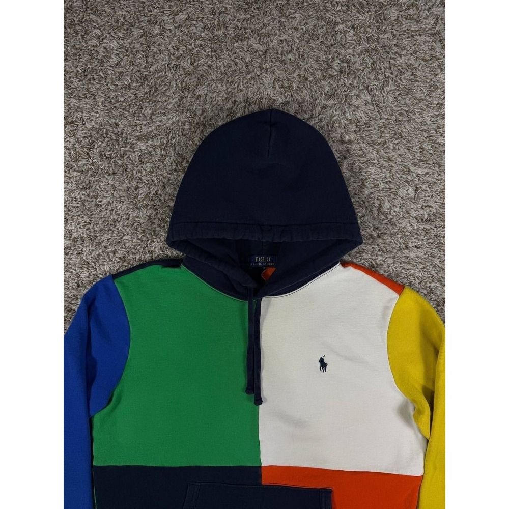 Polo Ralph Lauren Colorblock Fleece Pullover Hoodie Men's Size Medium - Picture 2 of 15